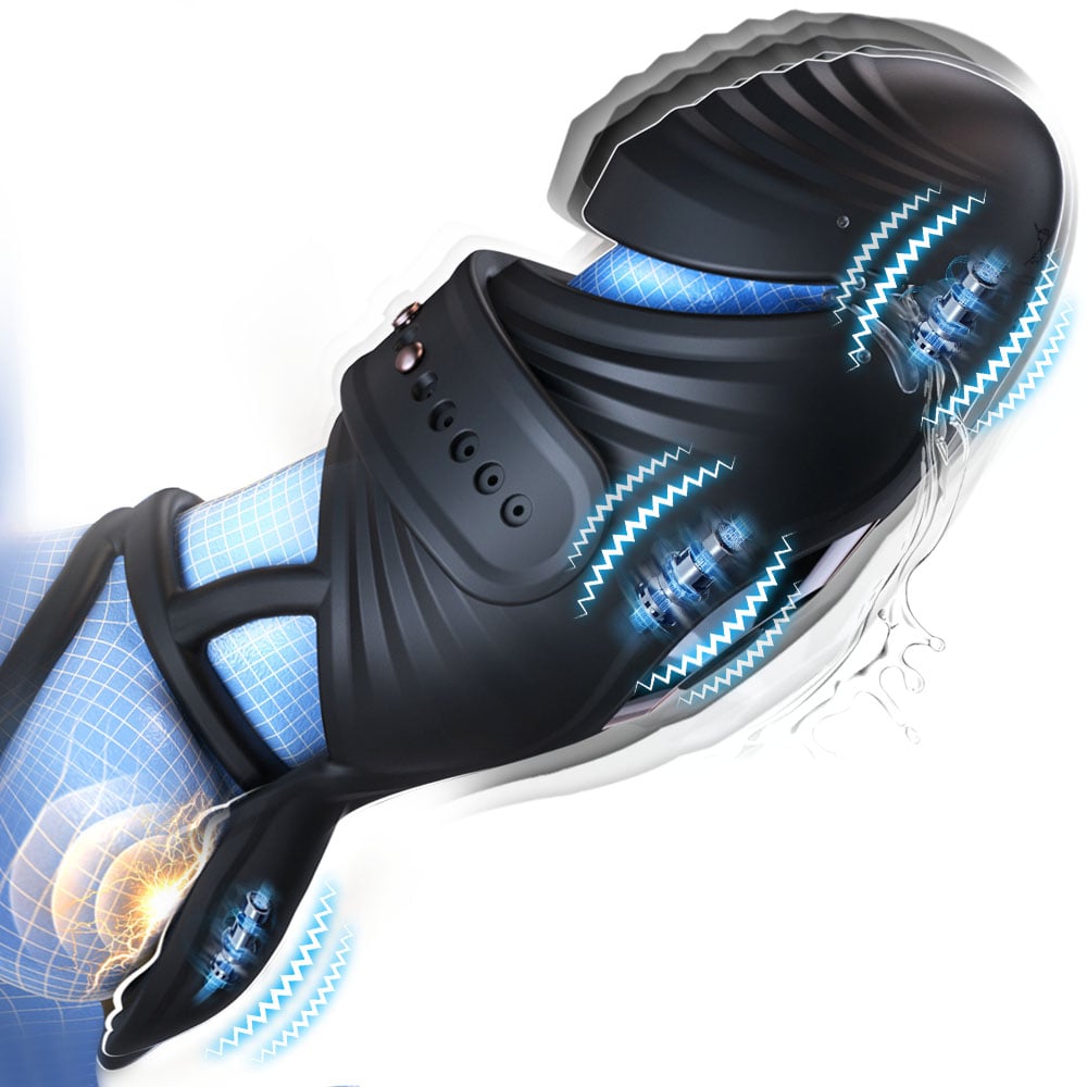 4NI1究極進化版 オナニ一神器 3独立モーター 爆震 亀頭責め コックリング ペニスバイブ