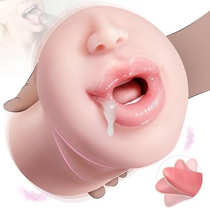 男性のオナニーのための振動性のおもちゃを舐める、舌と歯を持つ深い喉の口のセックスおもちゃ、口のセックスのためのリアルな男性のオナニー男性ストローカー、喜びのためのリアルな男性のオナニーセックスおもちゃ