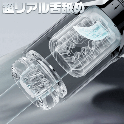 渦巻き旋風 フェラチオクイーン 7種超高速回転ピストン&吸引&振動 舌舐め 亀頭責め3D内部構造 液晶ディスプレイ 電動オナホ