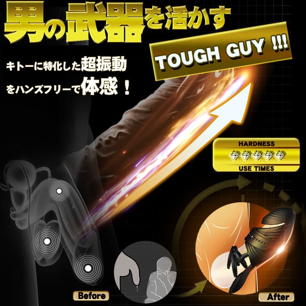 4NI1究極進化版 オナニ一神器 3独立モーター 爆震 亀頭責め コックリング ペニスバイブ