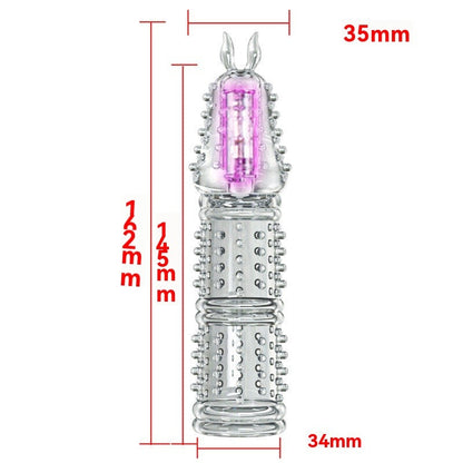 夜さくらの透明な水晶振動オオカミの歯のシリコーンの陰茎延長セットのカップルの性のCoの振動大人の性プロダクト
